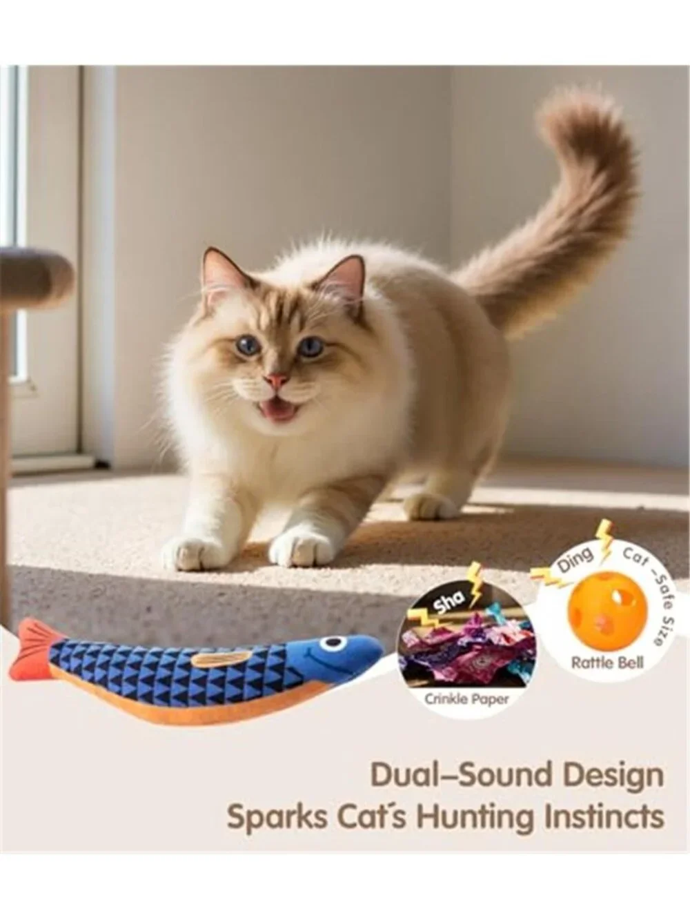 Cat Toys with[5000mg A+Natural Catnip &Silvervine] [Baby Grade]